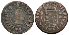 Philip IV (1621-1665). 16 maravedís. 1663. Sevilla. R. (Cal-1568). (Jarabo-Sanahuja-M611). Ae. 4,26 g. Choice F. Est...9,00.