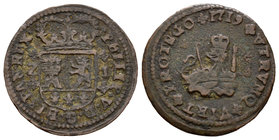 Philip V (1700-1746). 1 maravedí. 1719. Zaragoza. (Cal-2027). Ae. 1,97 g. F. Est...9,00.