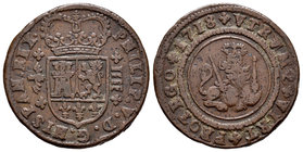 Philip V (1700-1746). 4 maravedís. 1719. Valencia. (Cal-2017). Ae. 9,14 g. Choice F. Est...12,00.