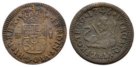 Ferdinand VI (1746-1759). 1 maravedí. 1746. Segovia. (Cal-716). Ae. 1,25 g. VF. Est...12,00.