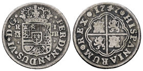 Ferdinand VI (1746-1759). 1 real. 1747. Madrid. JB. (Cal-559). Ag. 2,46 g. Almost VF. Est...35,00.