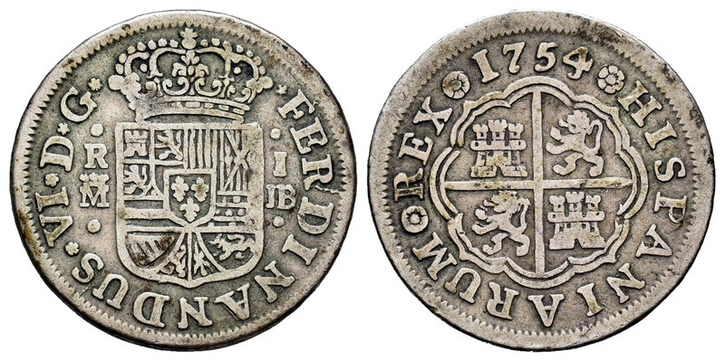 Ferdinand VI (1746-1759). 1 real. 1754. Madrid. JB. (Cal-566). Ag. 2,84 g. Almos...