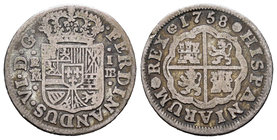 Ferdinand VI (1746-1759). 1 real. 1758. Madrid. JB. (Cal-570). Ag. 2,60 g. Choice F. Est...20,00.