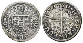 Ferdinand VI (1746-1759). 1 real. 1750. Sevilla. PJ. (Cal-609). Ag. 2,74 g. Almost VF. Est...25,00.