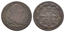Charles III (1759-1788). 1 maravedís. 1775. Segovia. Ae. 1,13 g. Choice F. Est...20,00.