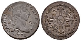 Charles III (1759-1788). 2 maravedís. 1778. Segovia. Ae. 2,26 g. Rayitas en anverso. Choice VF. Est...30,00.