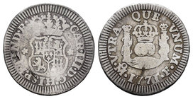Charles III (1759-1788). 1/2 real. 1771. México. F. (Cal-1761). Ag. 1,54 g. Golpe. F/Choice F. Est...10,00.