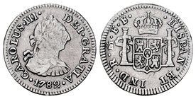 Charles III (1759-1788). 1/2 real. 1782. México. FF. (Cal-1774). Ag. 1,57 g. Choice F. Est...20,00.