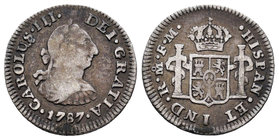 Charles III (1759-1788). 1/2 real. 1787. México. FM. (Cal-1780). Ag. 1,64 g. Choice F. Est...12,00.