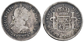 Charles III (1759-1788). 1 real. 1777. México. FM. (Cal-1559). Ag. 3,33 g. Choice F/Almost VF. Est...18,00.