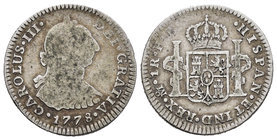 Charles III (1759-1788). 1 real. 1778. México. FF. (Cal-1560). Ag. 3,21 g. F. Est...15,00.