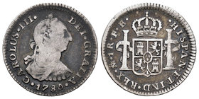 Charles III (1759-1788). 1 real. 1780. México. FF. (Cal-1562). Ag. 3,17 g. Choice F. Est...15,00.