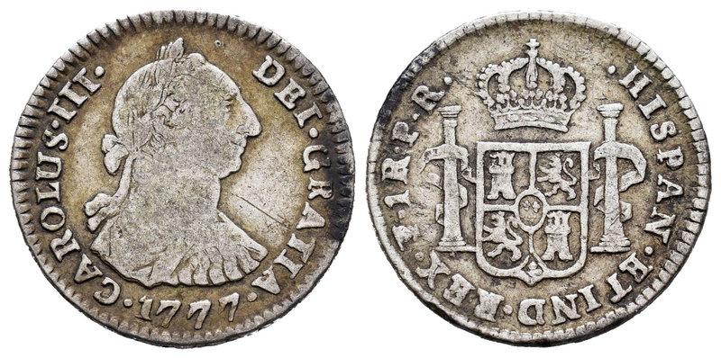 Charles III (1759-1788). 1 real. 1777. Potosí. PR. (Cal-1603). Ag. 3,31 g. Choic...