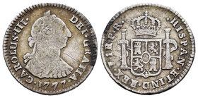 Charles III (1759-1788). 1 real. 1777. Potosí. PR. (Cal-1603). Ag. 3,31 g. Choice F. Est...10,00.