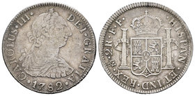 Charles III (1759-1788). 2 reales. 1782. México. FF. (Cal-1349). Ag. 6,67 g. Almost VF. Est...35,00.
