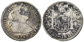 Charles III (1759-1788). 2 reales. 1783. México. FF. (Cal-1350). Ag. 6,47 g. F. Est...18,00.
