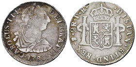 Charles III (1759-1788). 2 reales. 1780. Potosí. PR. (Cal-1393). Ag. 6,68 g. Almost VF/Choice F. Est...25,00.