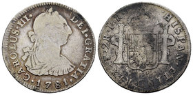 Charles III (1759-1788). 2 reales. 1781. Potosí. PR. (Cal-1394). Ag. 6,52 g. F. Est...12,00.