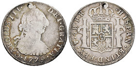 Charles III (1759-1788). 4 reales. 1779. Potosí. PR. (Cal-1185). Ag. 12,72 g. Agujero. Choice F/Almost VF. Est...30,00.