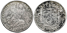Charles III (1759-1788). 8 reales. 1786. México. FM. (Cal-939). Ag. 26,28 g. Oxidations. VF. Est...60,00.