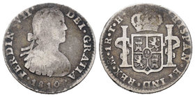 Ferdinand VII (1808-1833). 1 real. 1810. México. TH. (Cal-1162). Ag. 3,19 g. Busto imaginario. F. Est...15,00.