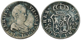 Ferdinand VII (1808-1833). 2 reales. 1810. Cataluña. FS. (Cal-854). Ag. 5,57 g. Escasa. F. Est...15,00.