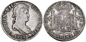 Ferdinand VII (1808-1833). 8 reales. 1814. México. JJ. (Cal-555). Ag. 26,68 g. Almost VF. Est...60,00.