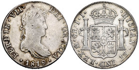 Ferdinand VII (1808-1833). 8 reales. 1819. México. JJ. (Cal-563). Ag. 26,83 g. Golpecitos. Choice F/Almost VF. Est...50,00.