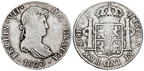 Ferdinand VII (1808-1833). 8 reales. 1820. México. JJ. (Cal-564). Ag. 26,88 g. Almost VF. Est...50,00.