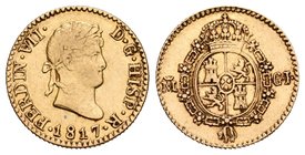Ferdinand VII (1808-1833). 1/2 escudo. 1817. Madrid. GJ. Au. 1,84 g. Choice VF. Est...160,00.