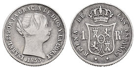 Elizabeth II (1833-1868). 1 reala. 1853. Barcelona. Ag. 1,35 g. Almost VF. Est...18,00.