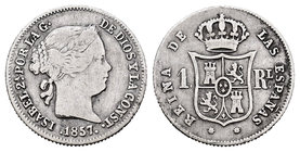 Elizabeth II (1833-1868). 1 real. 1857. Barcelona. Ag. 1,28 g. Choice F. Est...15,00.