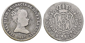 Elizabeth II (1833-1868). 1 real. 1847. Madrid. CL. Ag. 1,41 g. F. Est...15,00.