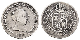 Elizabeth II (1833-1868). 1 real. 1848. Madrid. CL. Ag. 1,25 g. F. Est...12,00.