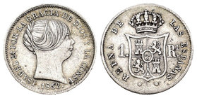 Elizabeth II (1833-1868). 1 real. 1852. Madrid. Ag. 1,23 g. Choice VF/VF. Est...20,00.