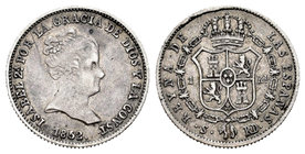 Elizabeth II (1833-1868). 1 real. 1852. Sevilla. RD. (Cal-433). Ag. 1,33 g. VF. Est...20,00.