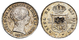 Elizabeth II (1833-1868). 1 real. 1852. Sevilla. (Cal-434). Ag. 1,23 g. Traces of soldering. Choice VF/Almost VF. Est...20,00.