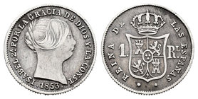 Elizabeth II (1833-1868). 1 real. 1853. Sevilla. (Cal-435). Ag. 1,29 g. VF. Est...20,00.