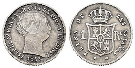 Elizabeth II (1833-1868). 1 real. 1853. Sevilla. Ag. 1,22 g. Almost VF. Est...18,00.