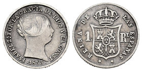 Elizabeth II (1833-1868). 1 real. 1853. Sevilla. Ag. 1,23 g. Choice F. Est...15,00.
