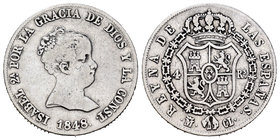 Elizabeth II (1833-1868). 4 reales. 1848. Madrid. CL. Ag. 5,12 g. F. Est...20,00.