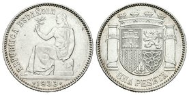 II Republic. 1 peseta. 1933*3-4. Madrid. Ag. 5,00 g. AU/Almost UNC. Est...30,00.