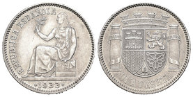 II Republic. 1 peseta. 1933*3-4. Madrid. Ag. 4,99 g. AU. Est...25,00.