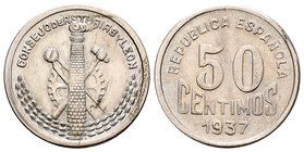 Civil War (1936-1939). 50 céntimos. 1937. Asturias y León. (Cal-4, como serie completa). 2,71 g. XF. Est...35,00.