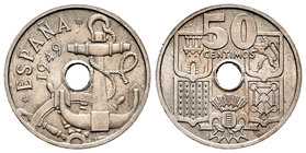 Estado Español (1936-1975). 50 céntimos. 1949*19-51. Madrid. (Cal-104). 3,97 g. Flechas invertidas. UNC. Est...30,00.