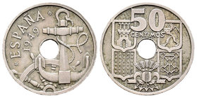 Estado Español (1936-1975). 50 céntimos. 1949*19-51. Madrid. 4,09 g.  Flechas invertidas. Choice VF. Est...9,00.