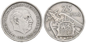 Estado Español (1936-1975). 25 pesetas. 1957*61. Madrid. (Cal-32). 8,52 g. Choice F. Est...10,00.
