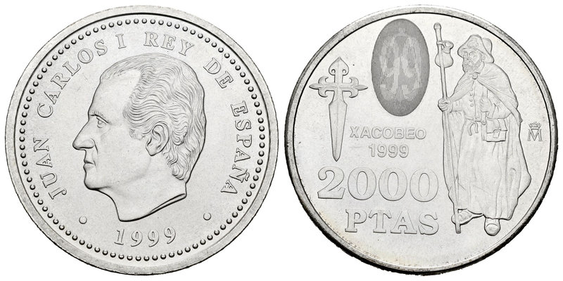 Juan Carlos I (1975-2014). 2000 pesetas. 1999. Madrid. (Cal-6). Ag. 18,05 g. Año...