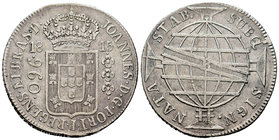 Brazil. Joao, Prince Regent. 960 reis. 1815. Rio de Janeiro. R. (Gomes-29.15). (Km-307.3). Ag. 26,70 g. Acuñada sobre una moneda de 8 reales. Almost V...