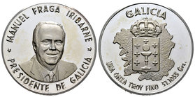 Spain. Medalla. Ag. 31,10 g. Manuel Fraga Iribarne, Presidente de Galicia. PR. Est...25,00.